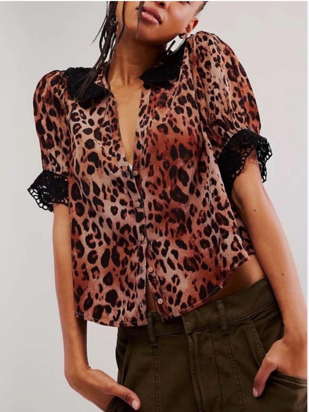 Free people My love leopard printed blouse